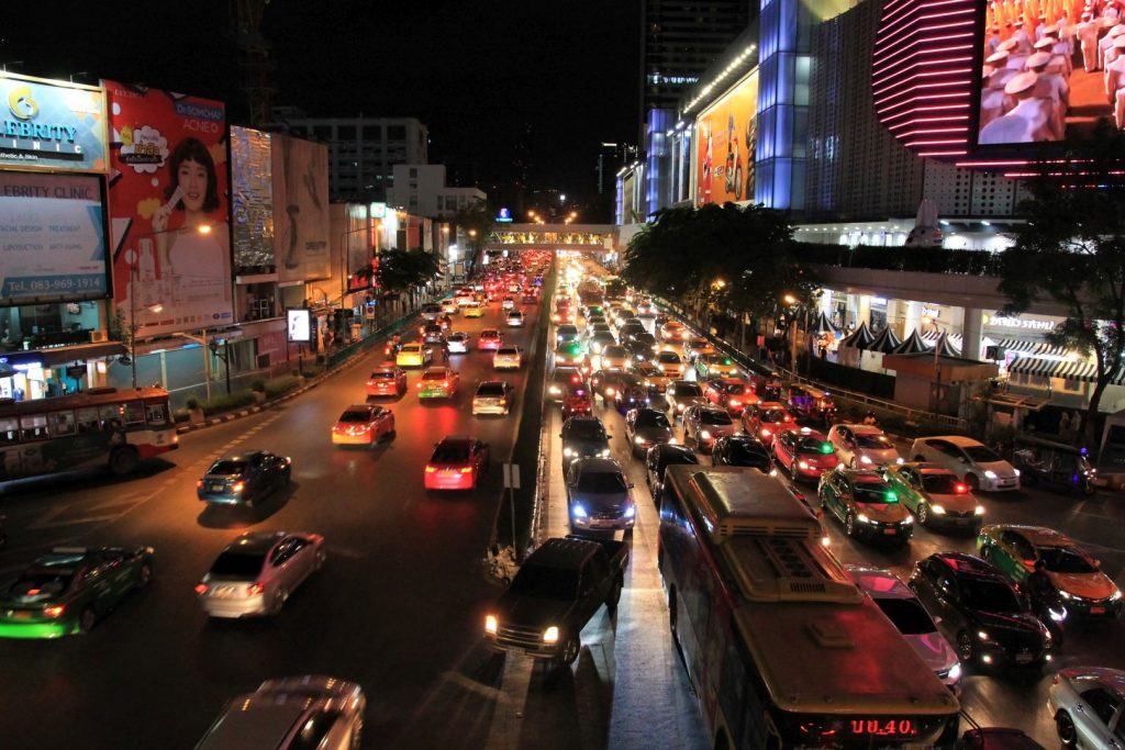 Traffic at Bangkoks SIAM square